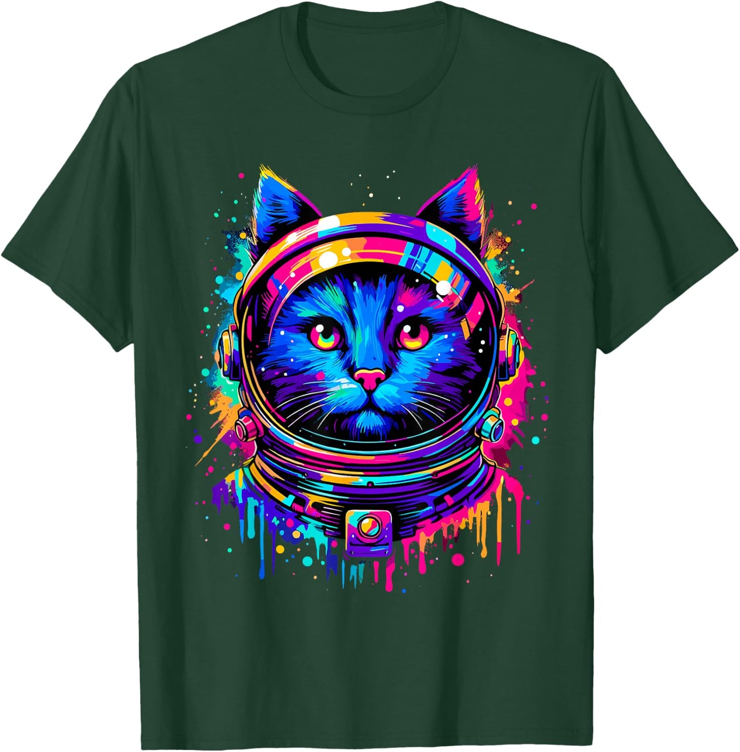 Cat Astronaut Space Funny Cat T-Shirt - T-Shirt | Forest