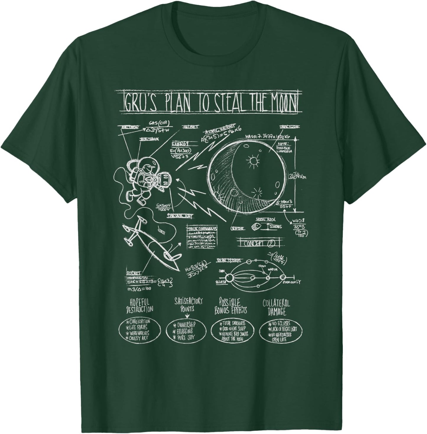 Despicable Me Minions Gru's Moon Plans Graphic T-Shirt - T-Shirt | Forest