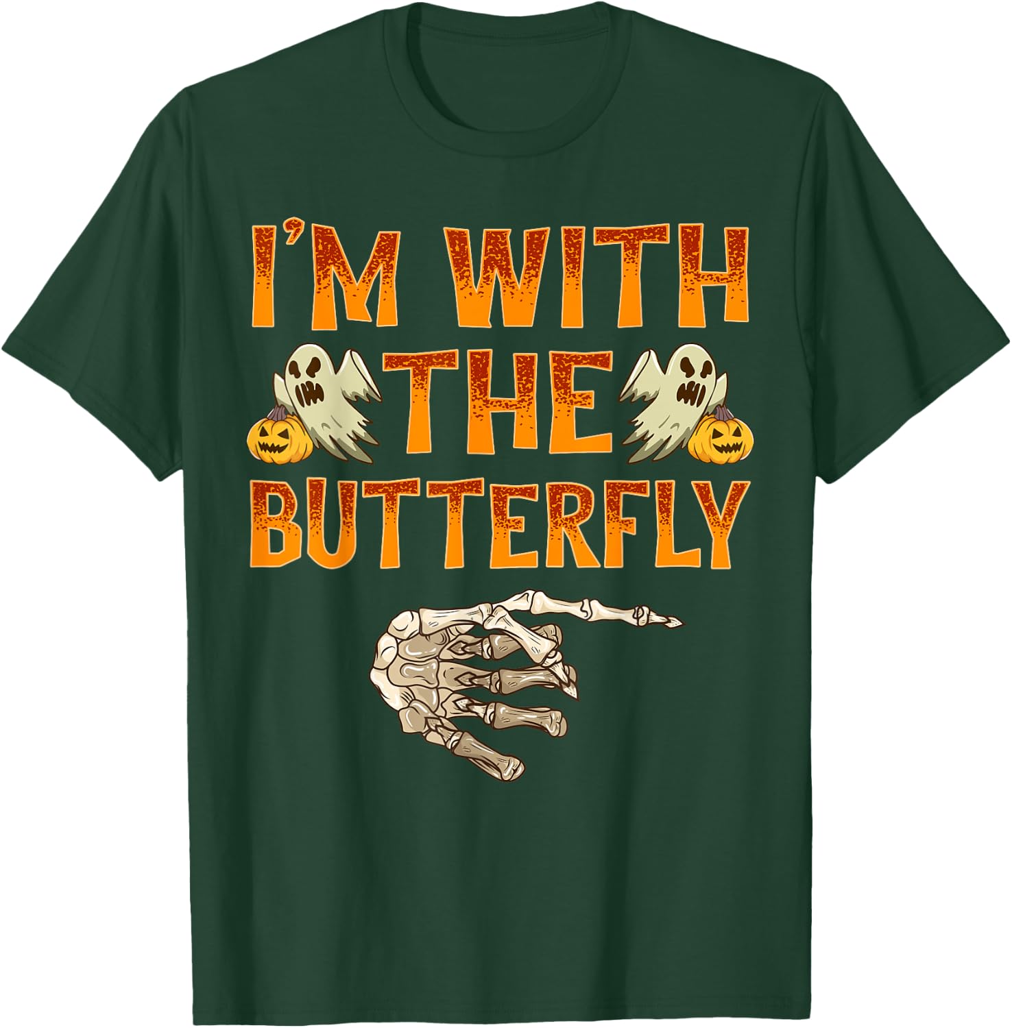 I'm With The Butterfly Costume Funny Halloween Couple T-Shirt - T-Shirt | Forest