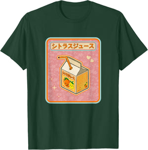 Kawaii Japanese Anime and Manga Orange Juice Box T-Shirt - T-Shirt | Forest