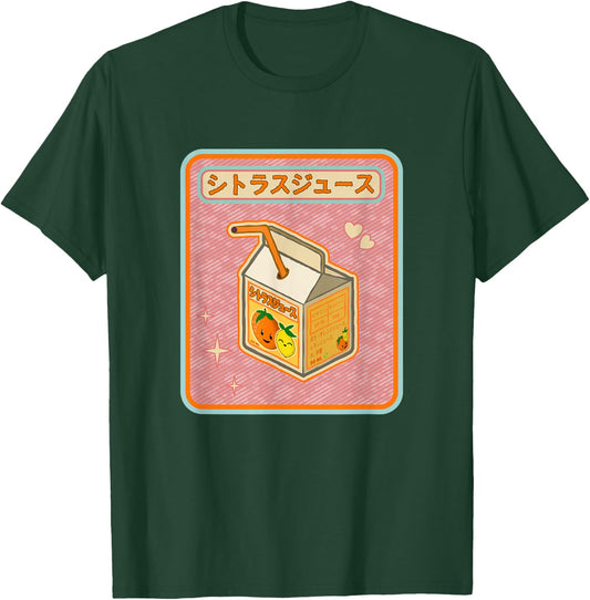 Kawaii Japanese Anime and Manga Orange Juice Box T-Shirt - T-Shirt | Forest