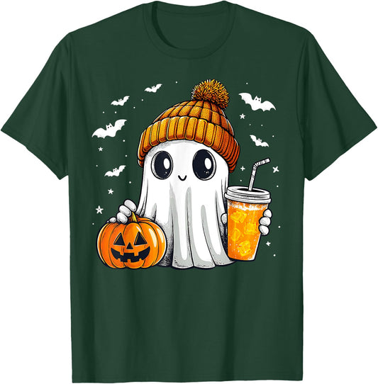 Halloween Ghost Pumpkin Spice Latte Autumn Fall Coffee Lover T-Shirt - T-Shirt | Forest