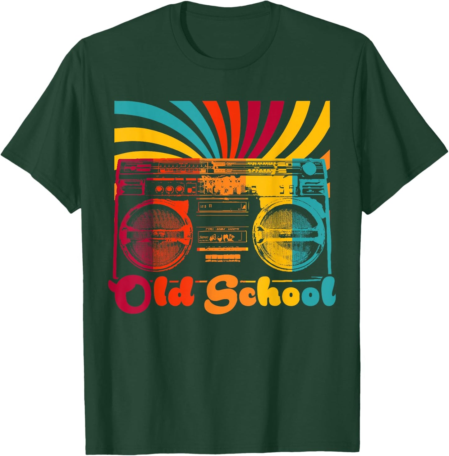 Retro Old School Cool Portable Boombox cassette HipHop Gift T-Shirt - T-Shirt | Forest
