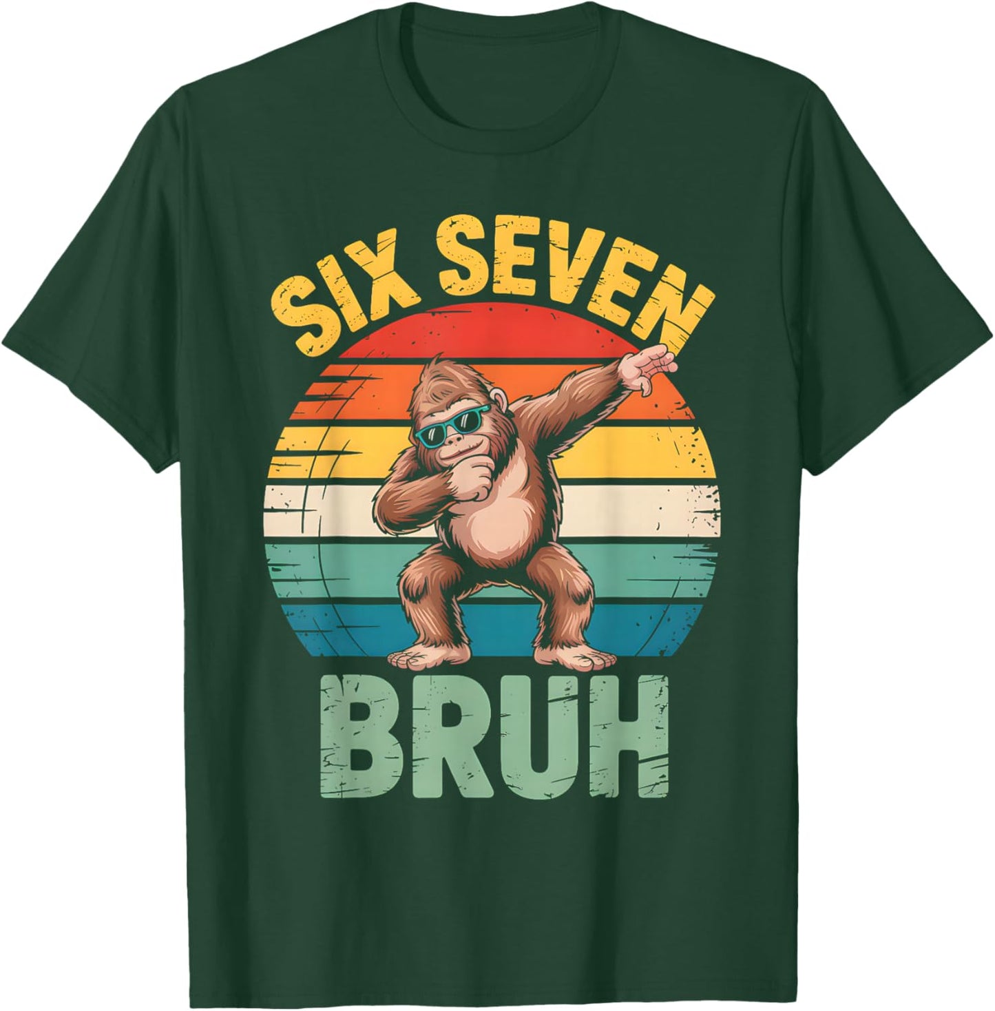 Funny 67 Meme Boys Kids 6 7 Dabbing Six Seven Bruh Bigfoot T-Shirt - T-Shirt | Forest