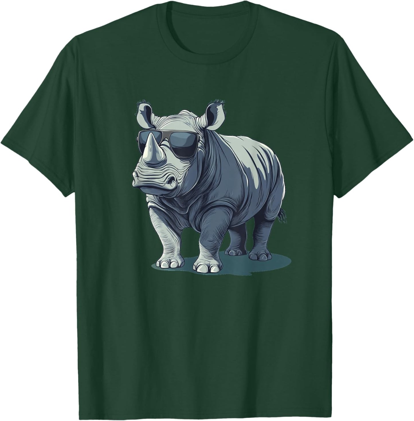 Pretty bespectacled Rhino loves Black Sunglasses Outfit T-Shirt - T-Shirt | Forest