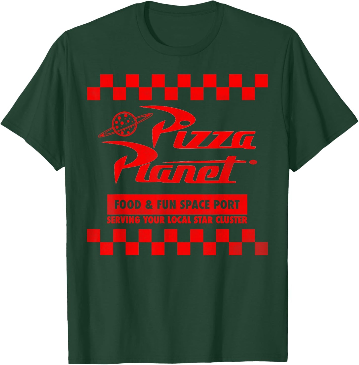 Disney Pixar Toy Story Pizza Planet Checkered Logo T-Shirt - T-Shirt | Forest