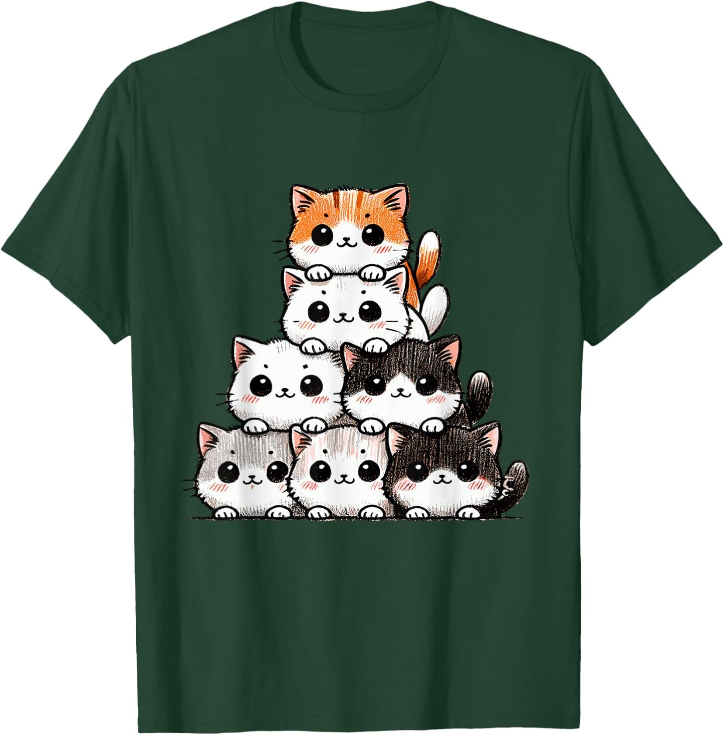 Cute Cats & Kittens, Cat Lover | Anime & Kawaii T-Shirt - T-Shirt | Forest