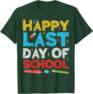 Happy Last Day of School Shirt Boy Girl Student Teacher T-Shirt - T-Shirt | Forest