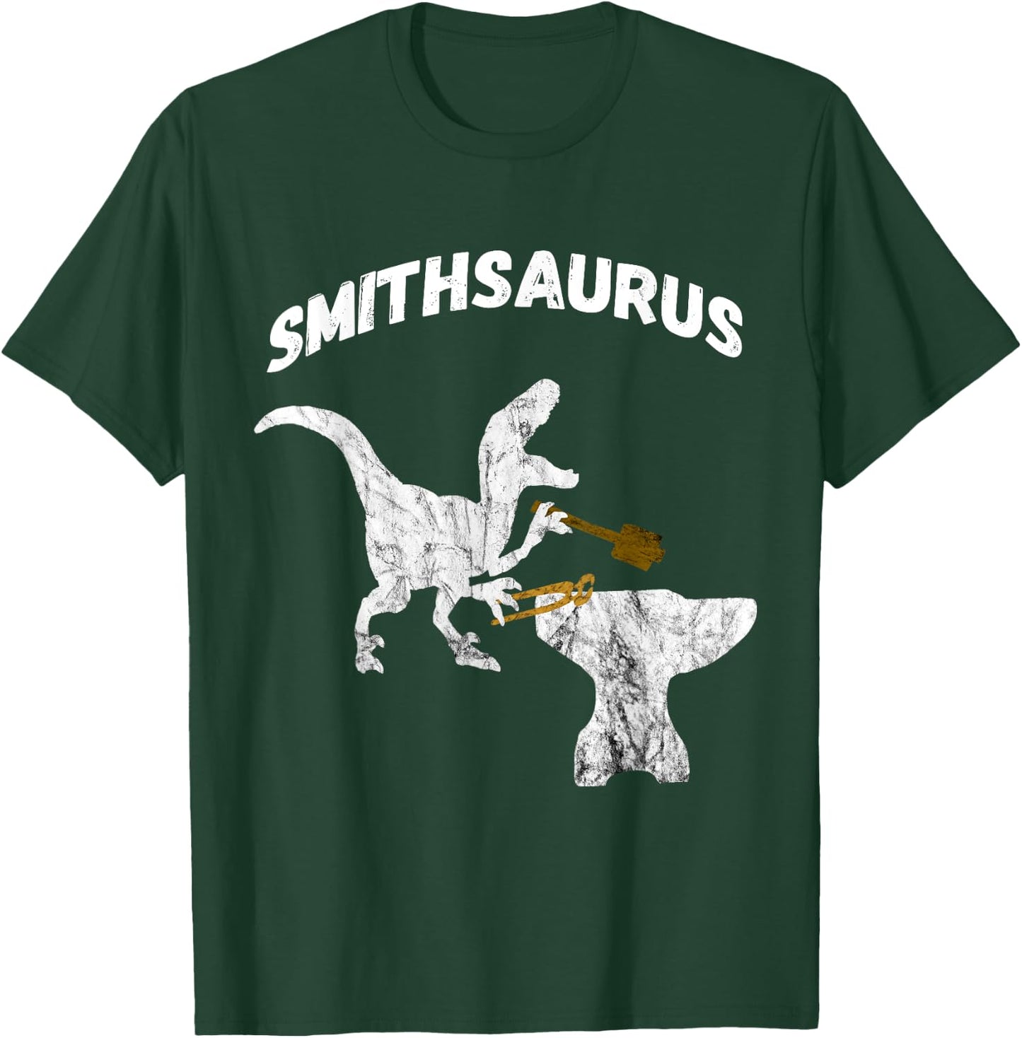 Cool Sledge Hammer Metalworker Shirt Gifts Dinosaurs Blacksmith Tongs Blacksmithing Funny -Adults Black Short Sleeve Classic Fit Cotton Novelty T-Shirt - T-Shirt | Forest