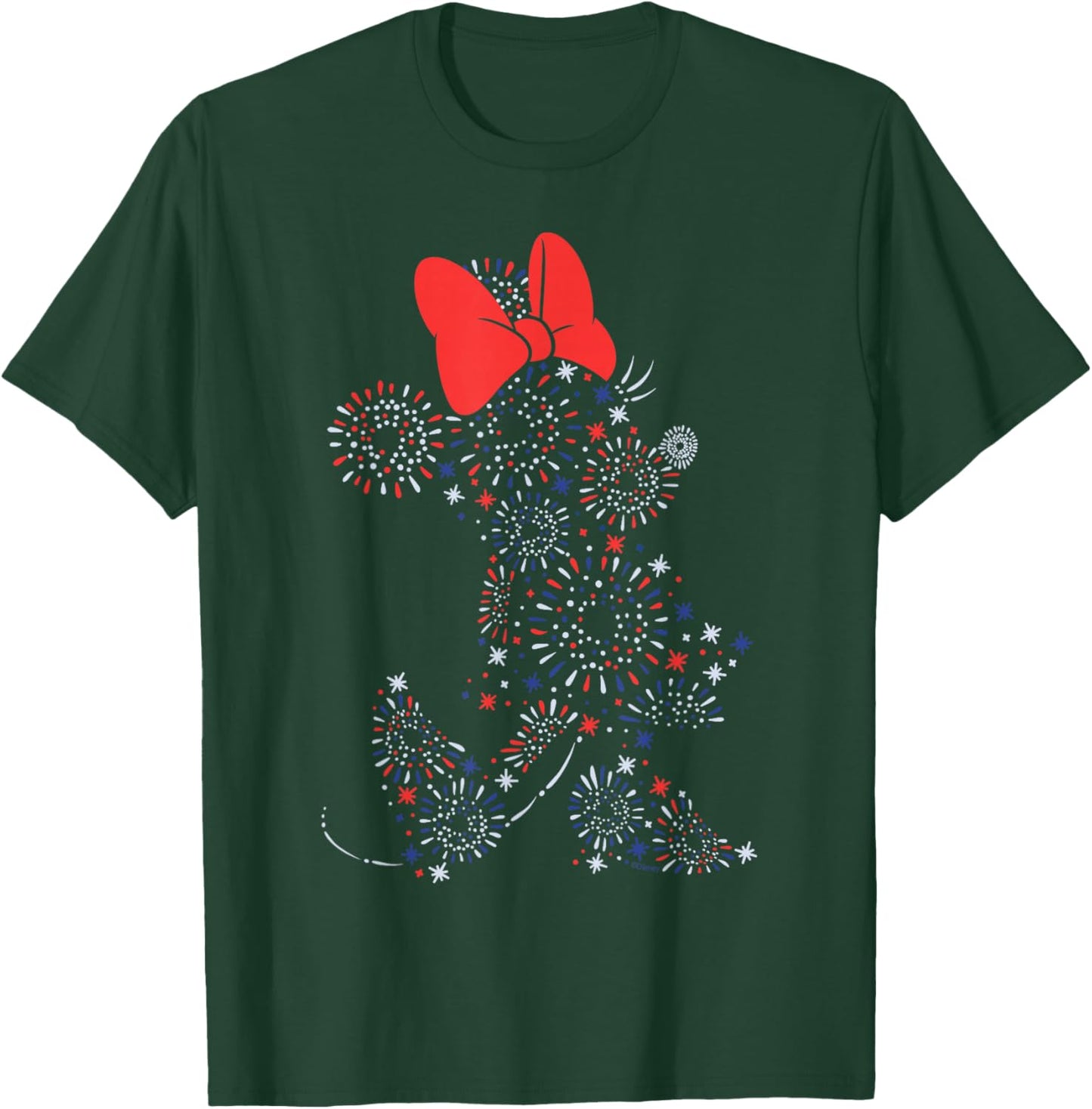 Disney Minnie Mouse 4th of July Fireworks Silhouette USA 250 T-Shirt - T-Shirt | Forest
