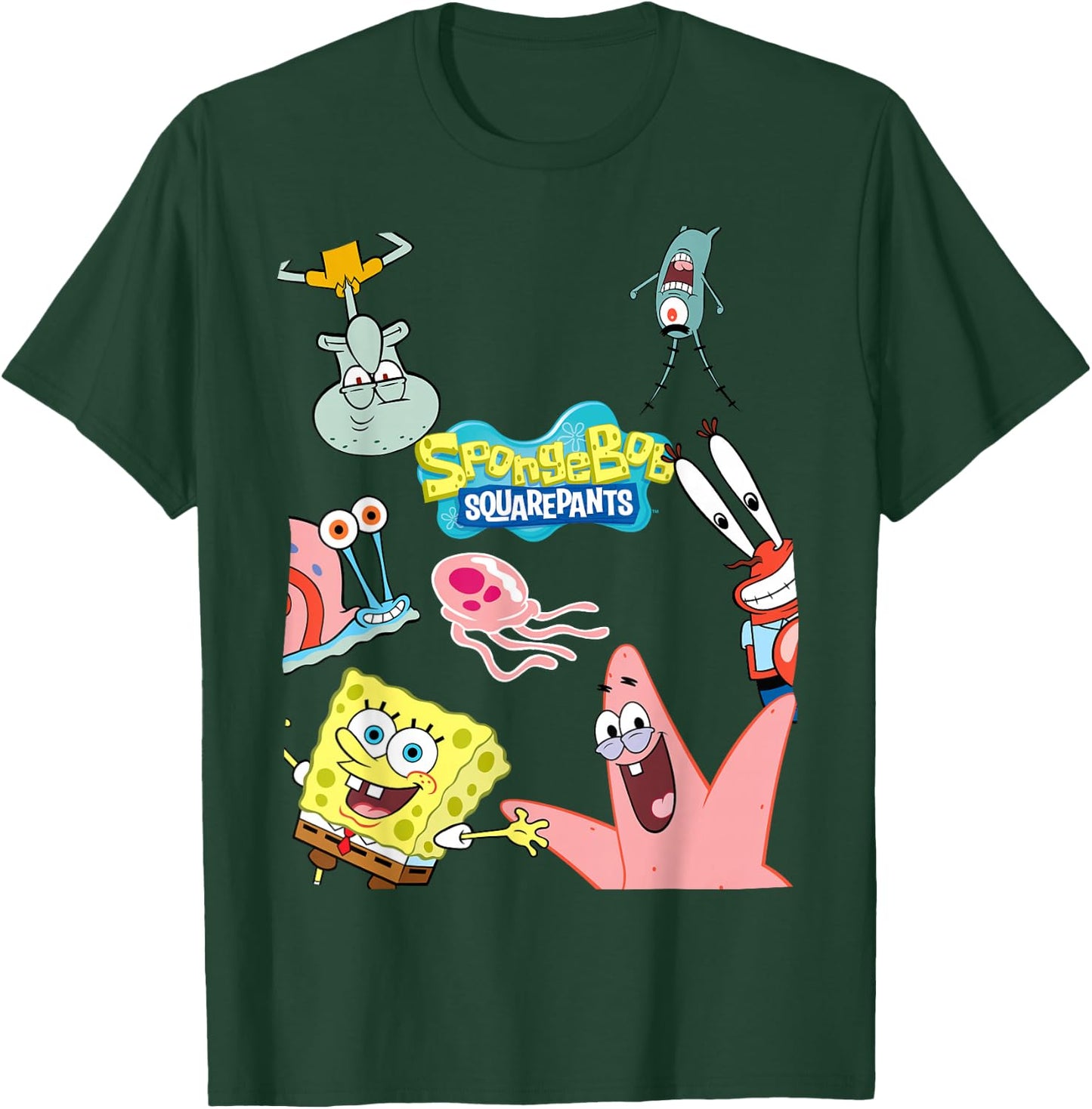 Spongebob Squarepants Logo with Friends T-Shirt - T-Shirt | Forest