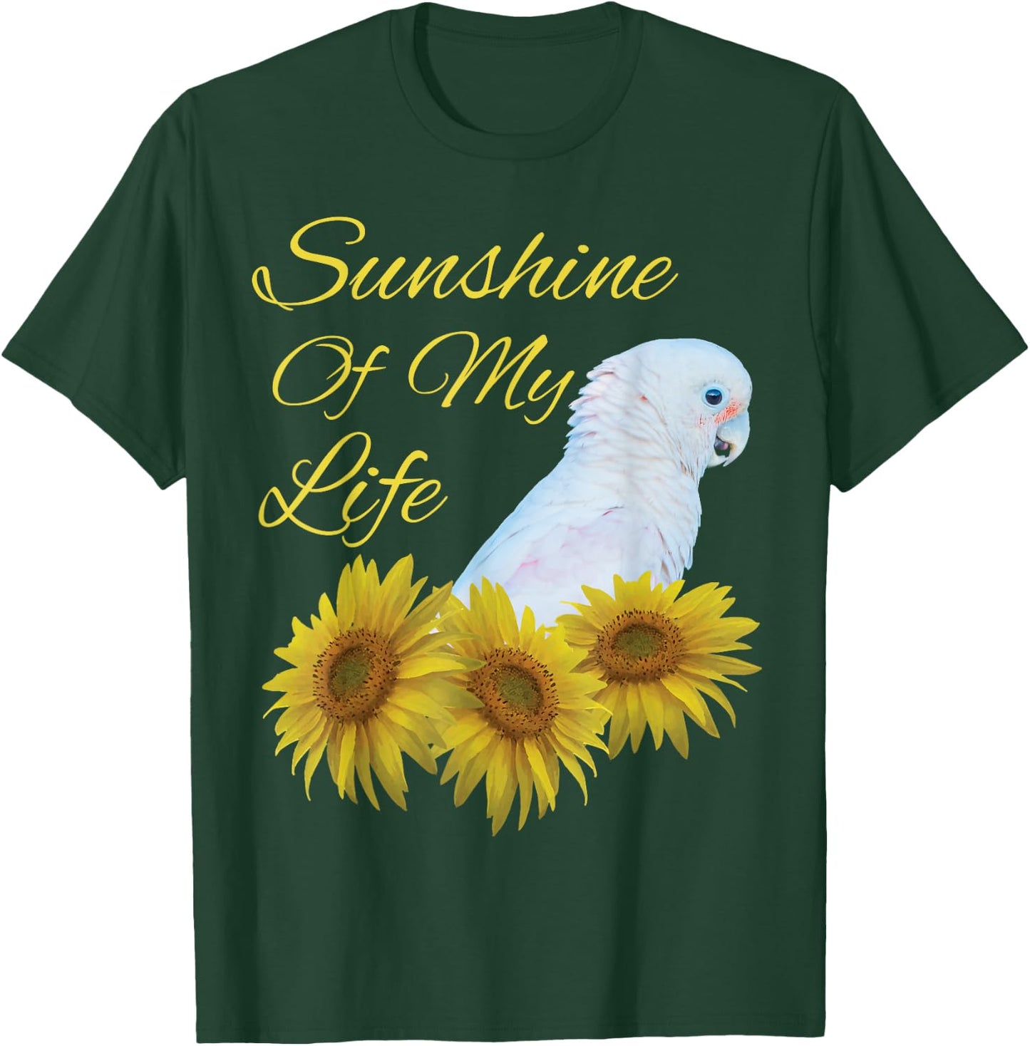 Goffins Cockatoo Parrot Sunshine Sunflower T-Shirt - T-Shirt | Forest