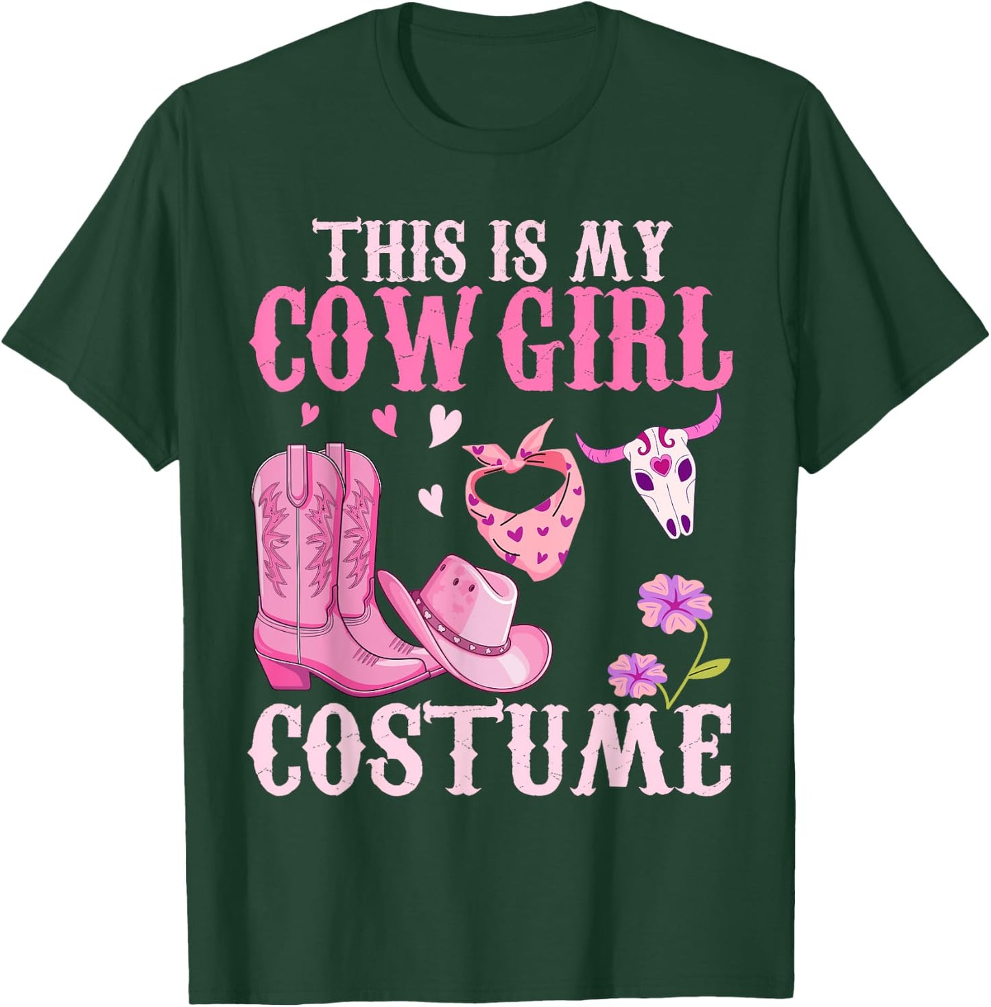 Western Cowgirl Outfit Women Cowboy Cute Cowgirl Costume T-Shirt - T-Shirt | Forest