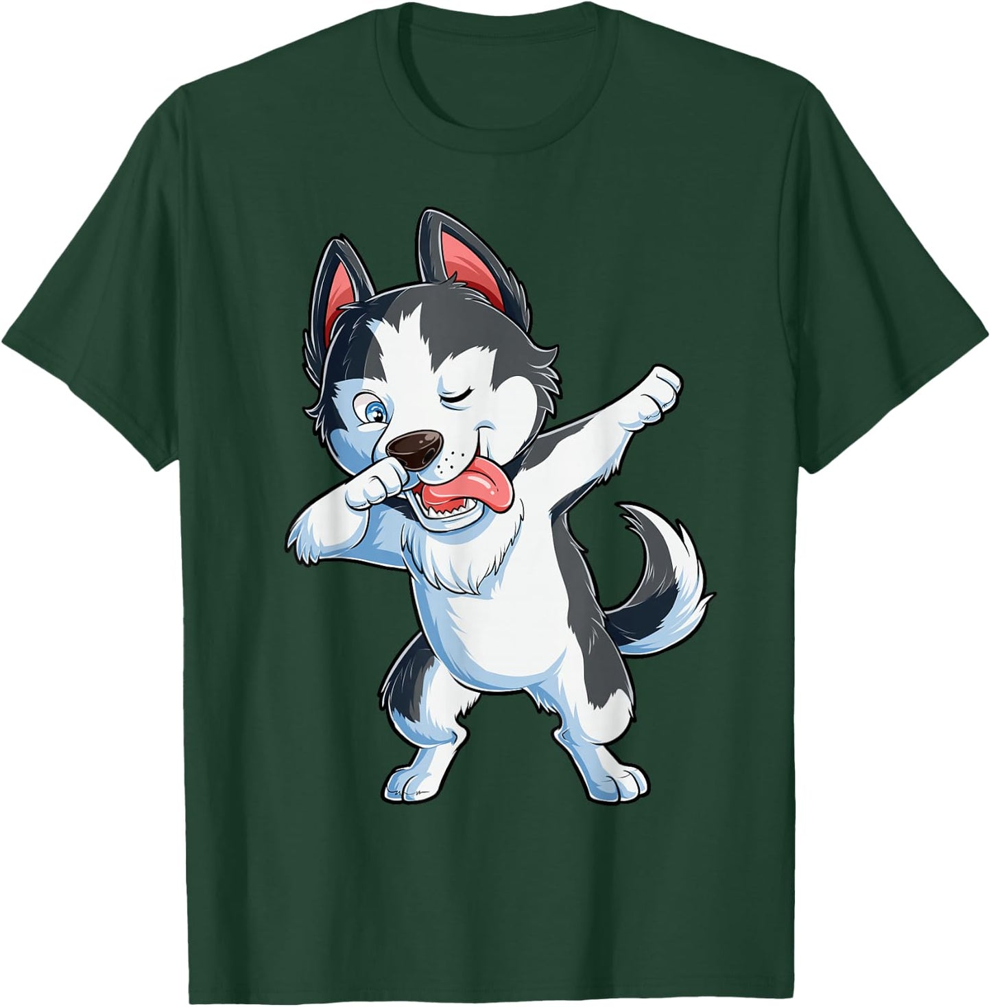 Dabbing Siberian Husky Dog Lover Boys Kids Dab Funny Gifts T-Shirt - T-Shirt | Forest