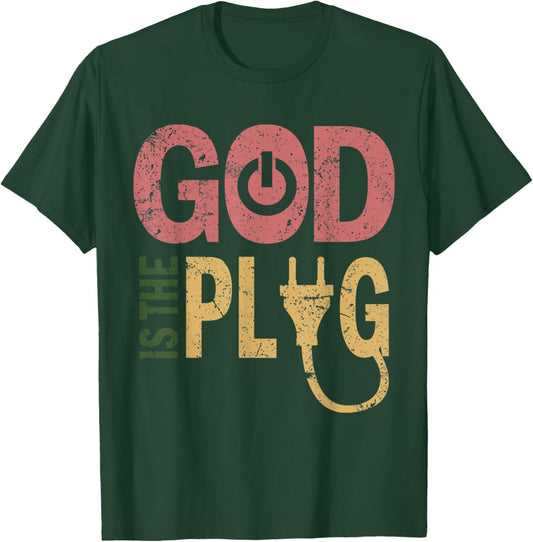 Is The God Plug ,Vintage T shirt T-Shirt - T-Shirt | Forest