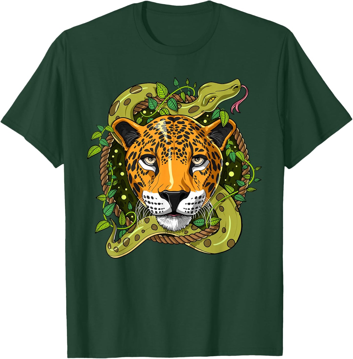 Jaguar Snake Forest Jungle Animals Jaguar Lover T-Shirt - T-Shirt | Forest