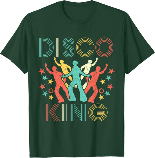 Disco King Men 1970s 1980s Distressed Dance 70s T-Shirt - T-Shirt | Forest