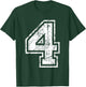 Sports Jersey Grunge Number 4 Fan Team Player Birthday T-Shirt - T-Shirt | Forest