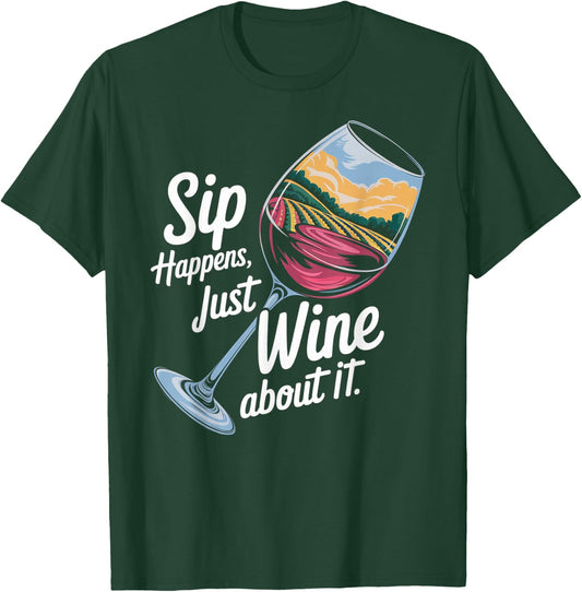 Artistic Wine Glass T-Shirt - T-Shirt | Forest