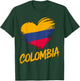 Magical and Funny Colombian Gifts Colombia Heart Colombian Flag - Black, Small, , Short Sleeve T-Shirt - T-Shirt | Forest