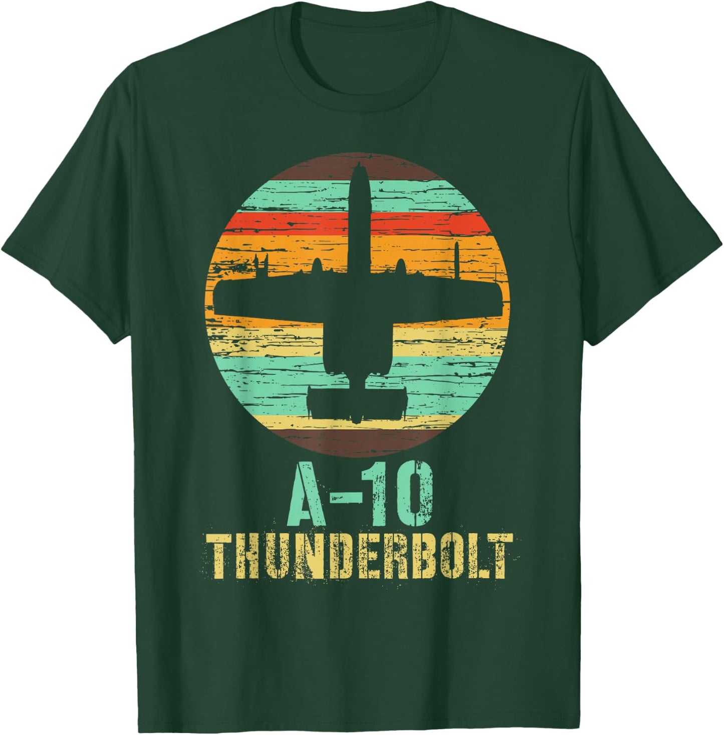 Vintage A-10 Thunderbolt II Warthog Military Airplane T-Shirt - T-Shirt | Forest