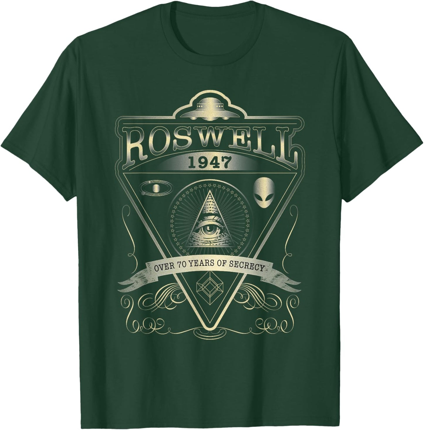 Roswell 1947 Alien T Shirt - Vintage Style UFO, Area 51 T-Shirt - T-Shirt | Forest