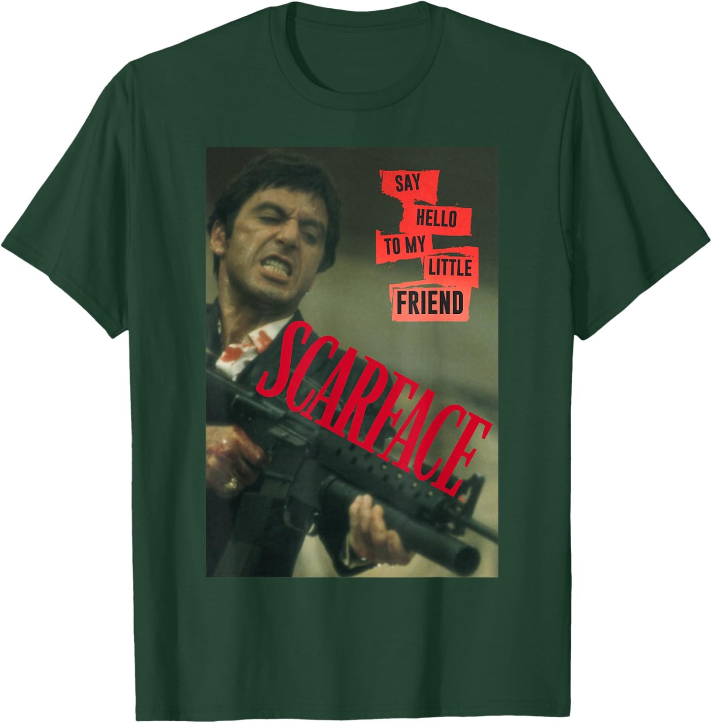 Scarface Say Hello to My Little Friend Photo T-Shirt - T-Shirt | Forest