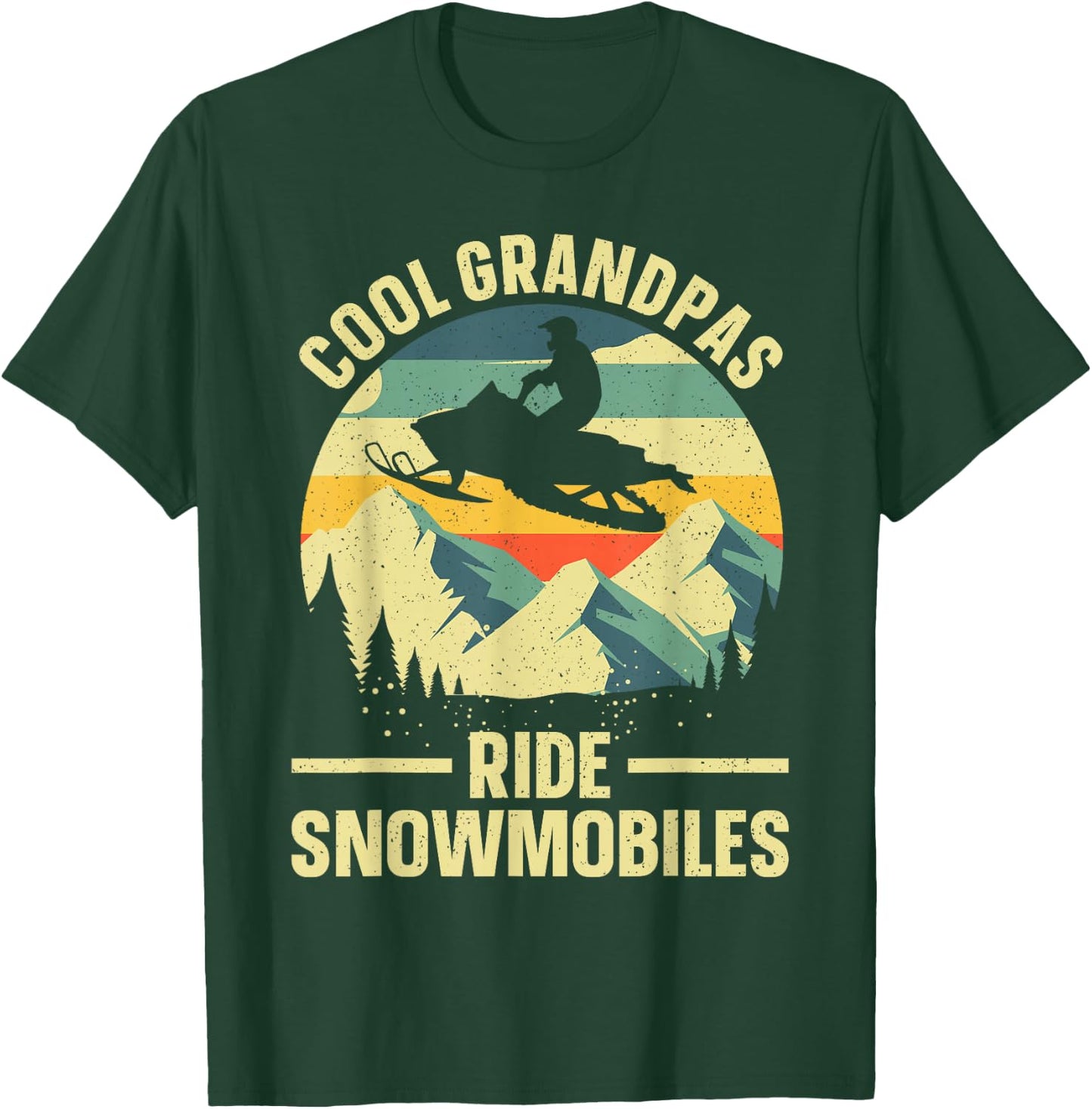 Cool Snowmobile Art Grandpa Snowmobiling Snowmobile T-Shirt - T-Shirt | Forest