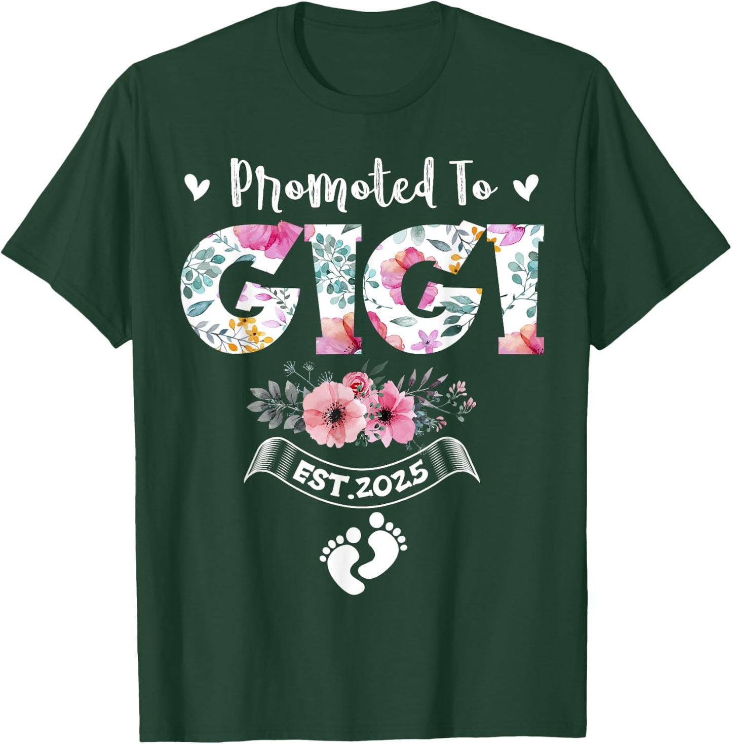 Promoted to Gigi 2025 Mothers Day First Time Mom Pregnancy T-Shirt - T-Shirt | Forest
