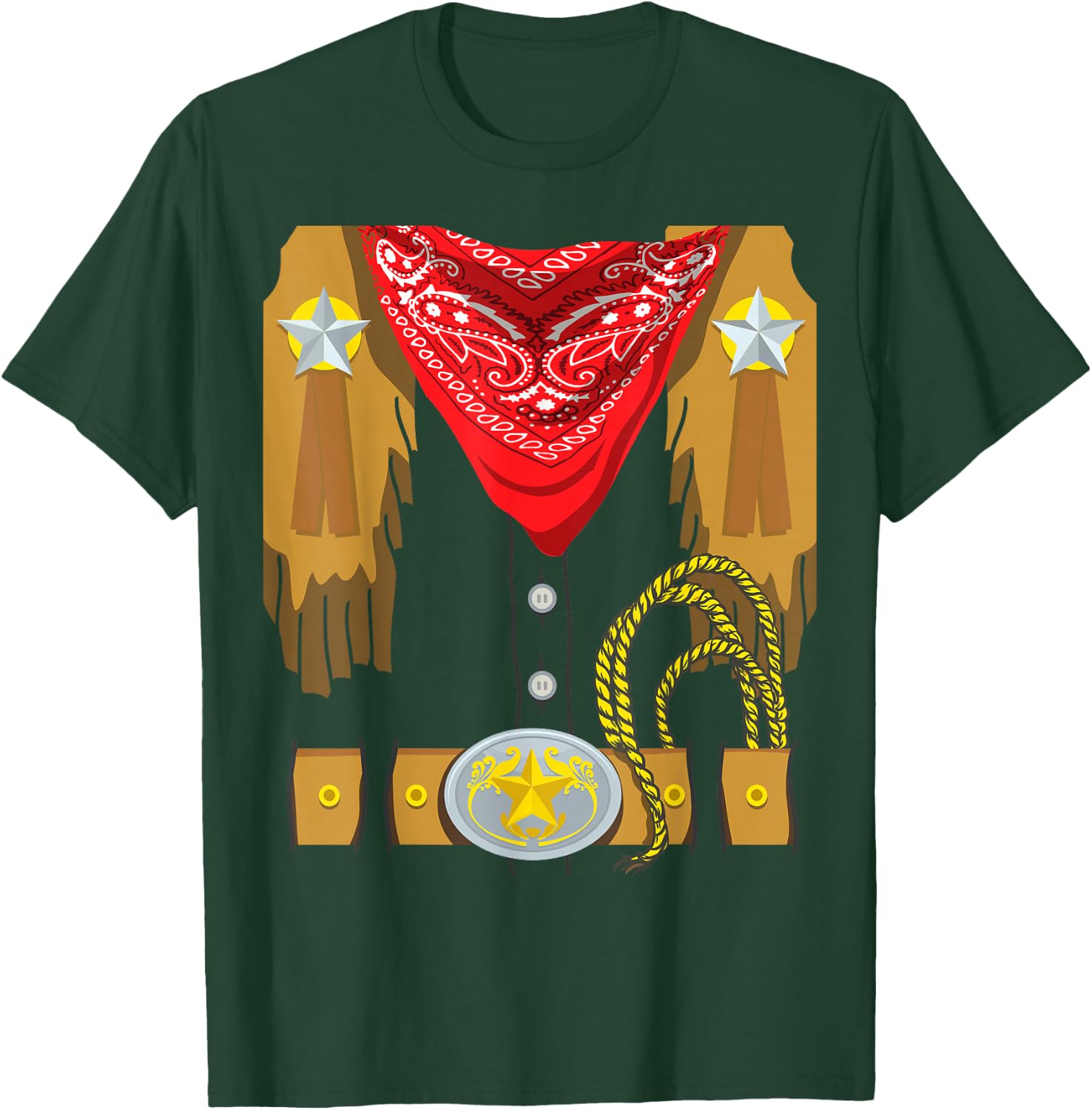 Western Rodeo Sheriff Cowboy Costume T-Shirt - T-Shirt | Forest