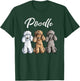 Adorable Poodle Trio Cartoon Artwork For Poodle Dog Lover T-Shirt - T-Shirt | Forest