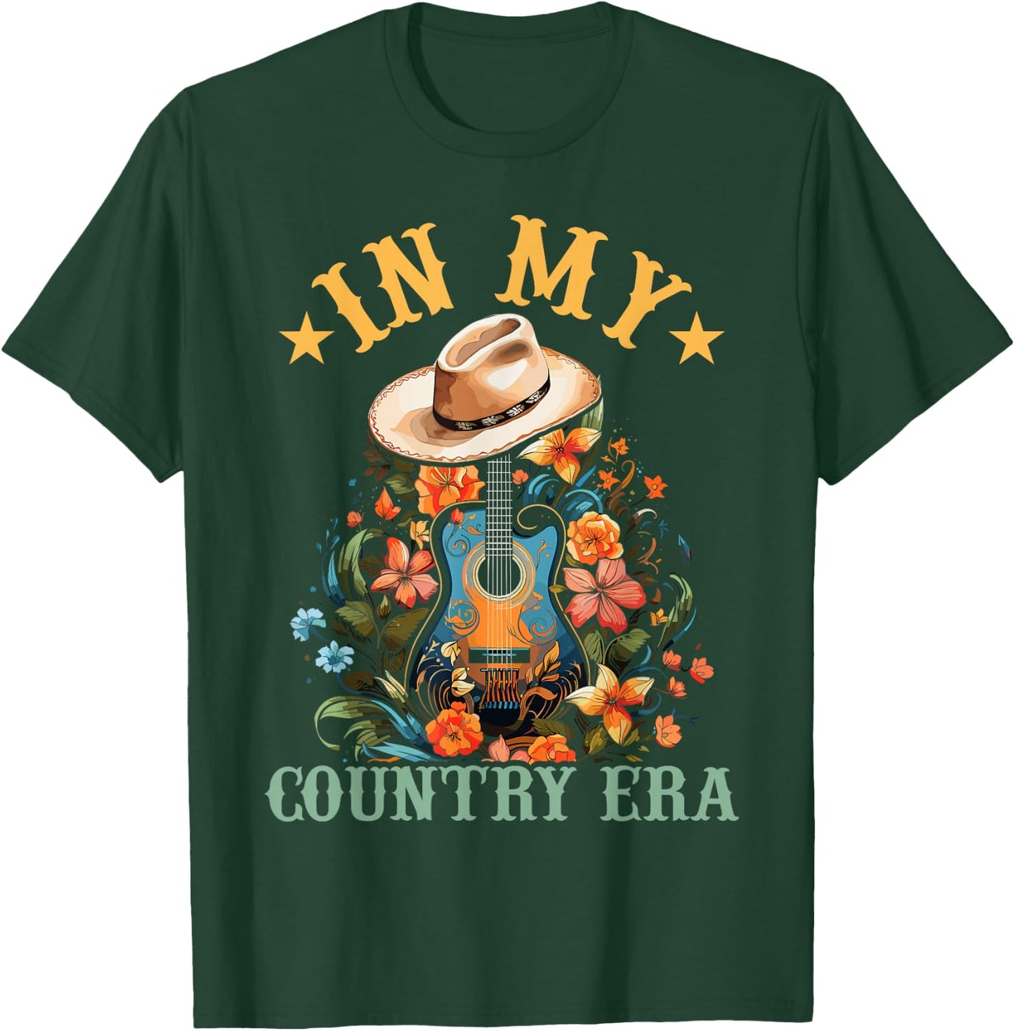 In My Country Era Funny Guitar Western Man Woman T-Shirt - T-Shirt | Forest