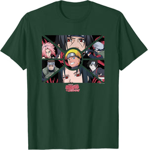 Naruto Shippuden Group Panels Anime T-Shirt - T-Shirt | Forest