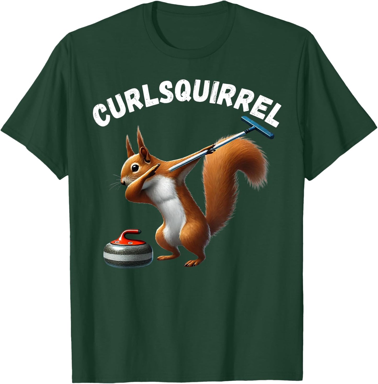 Curlsquirrel Funny Curling Squirrels Curler Man Woman T-Shirt - T-Shirt | Forest