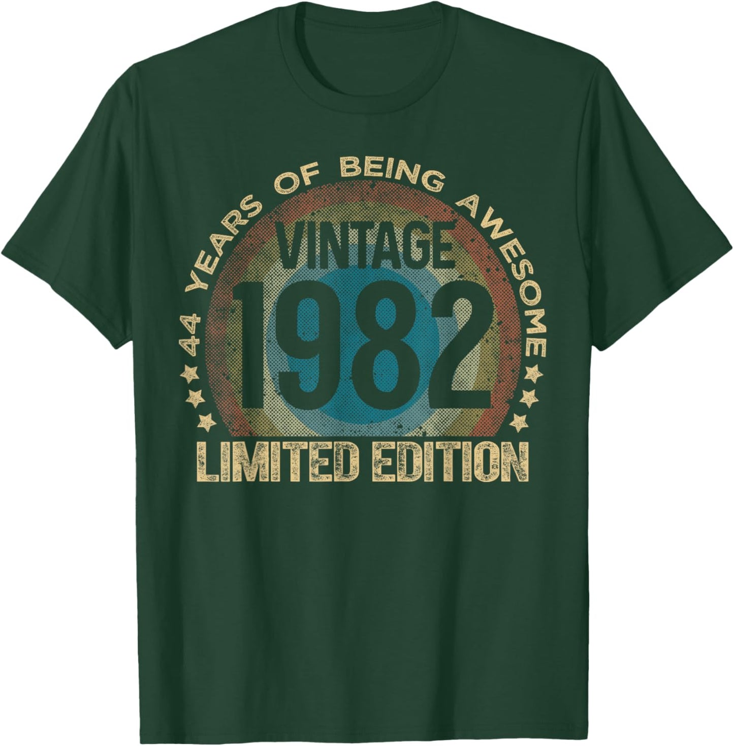 44 Year Old Gifts Vintage 1982 Limited Edition 44th Birthday T-Shirt - T-Shirt | Forest