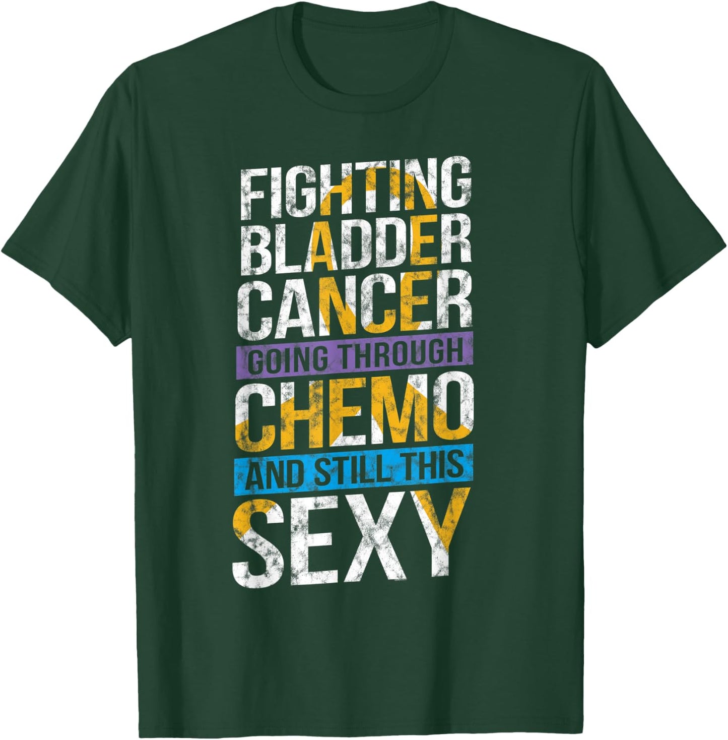 Funny Bladder Cancer Meme T Shirt | Distressed Design T-Shirt - T-Shirt | Forest