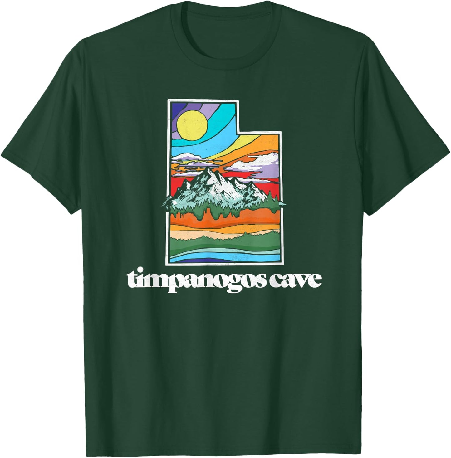 Timpanogos Cave Utah Vintage Nature Outdoor Graphic T-Shirt - T-Shirt | Forest