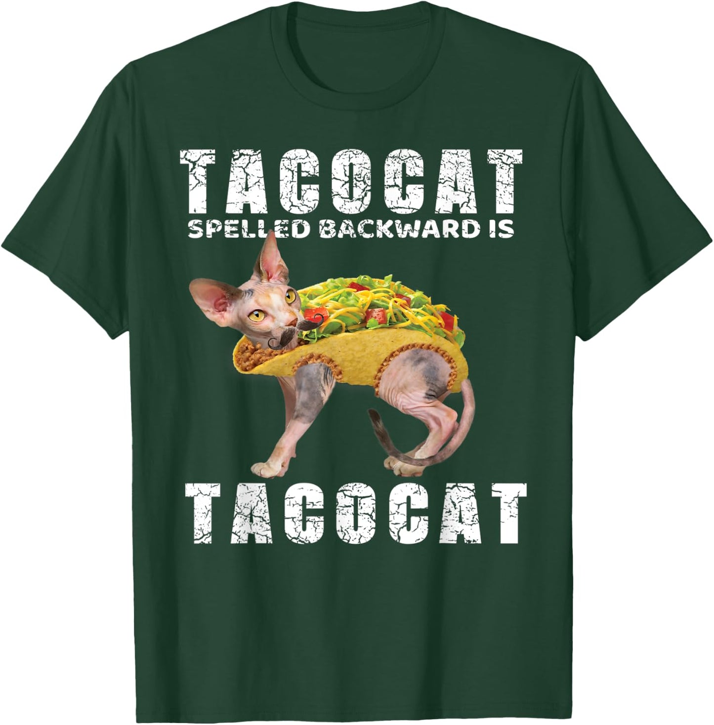 Mexican Food Shirt Tacocat Spelled Backward Is Tacocat Men Women Kids T-Shirt - T-Shirt | Forest