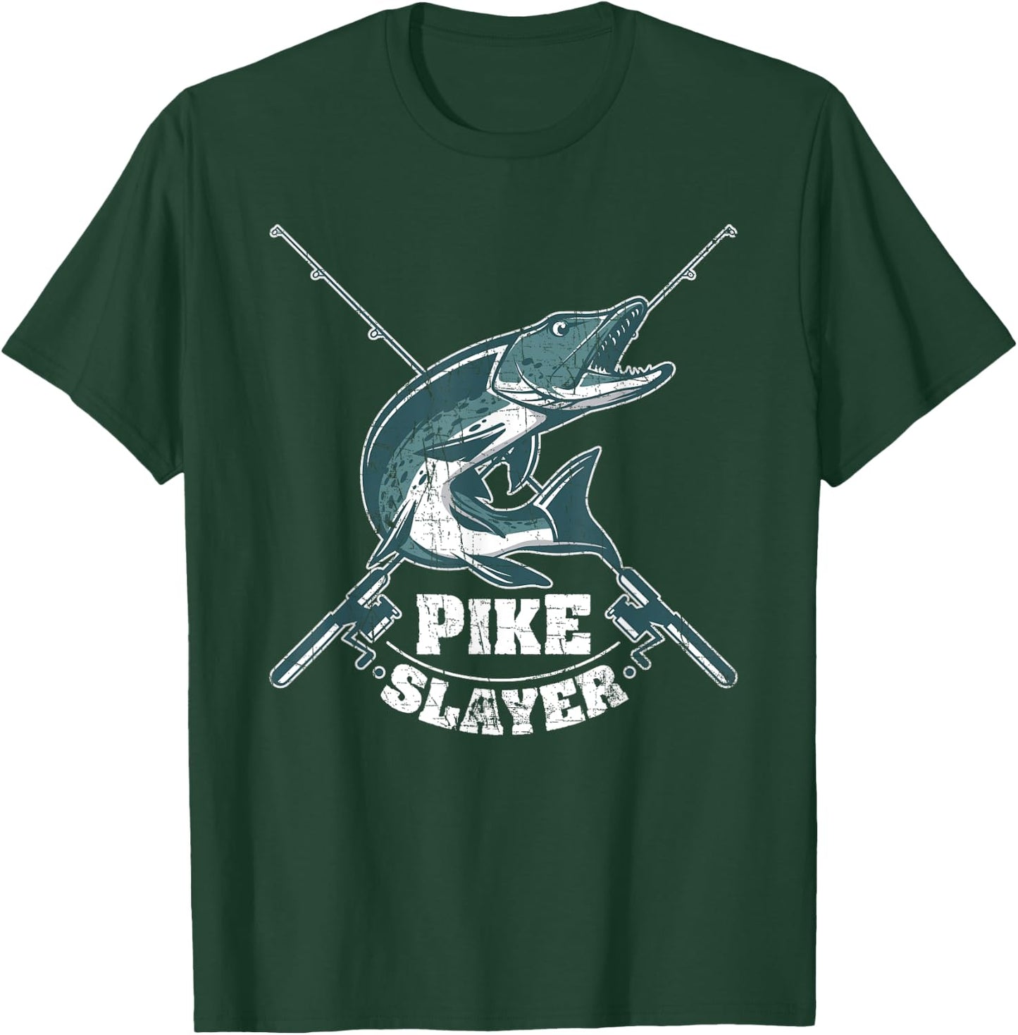 Pike Slayer Fishing Fisherman Northern Pike T-Shirt - T-Shirt | Forest