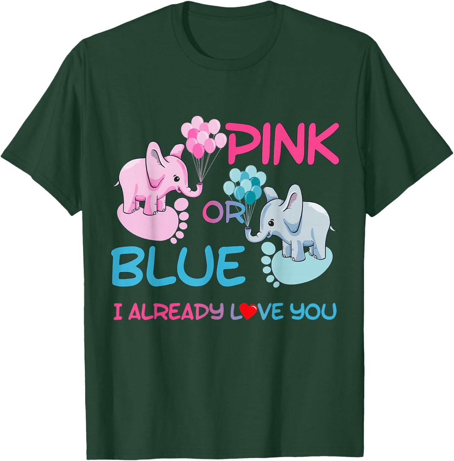 Gender Reveal Pink or Blue Boy or Girl Party Supplies Family T-Shirt - T-Shirt | Forest
