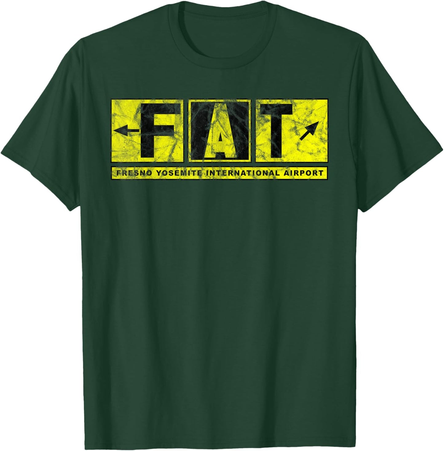 FAT Fresno Yosemite Int'l Airport Taxiway Sign Pilot Vintage T-Shirt - T-Shirt | Forest