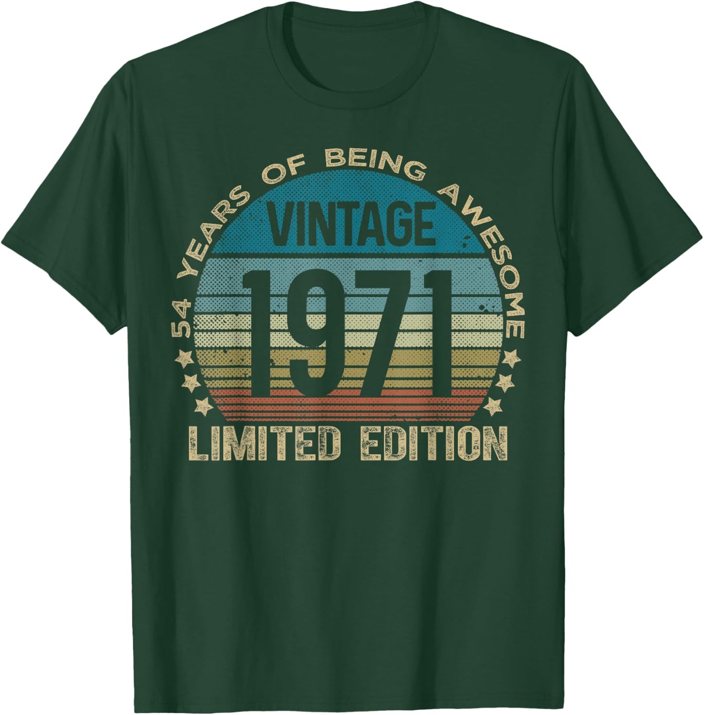54 Year Old Gifts Vintage 1971 Limited Edition 54th Birthday T-Shirt - T-Shirt | Forest