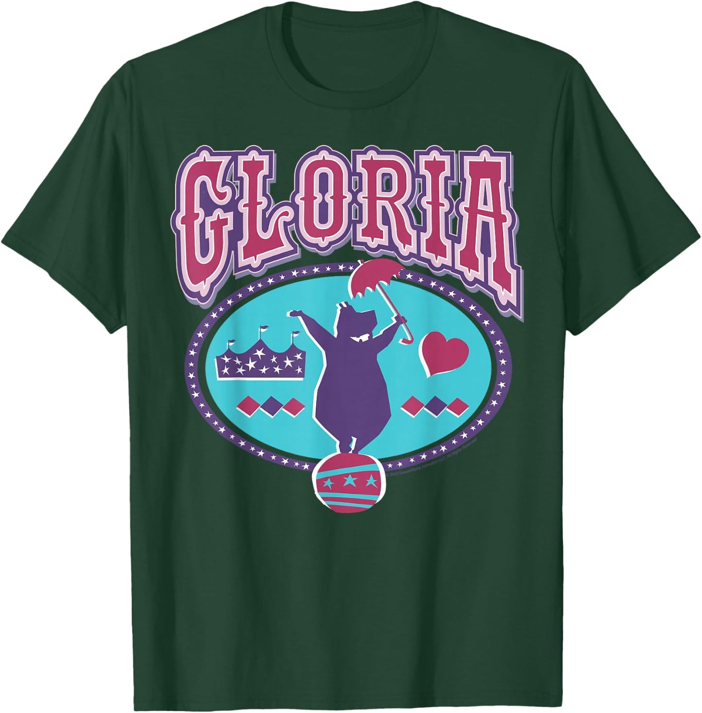 Madagascar Gloria Circus Hippo Silhouette Poster T-Shirt - T-Shirt | Forest