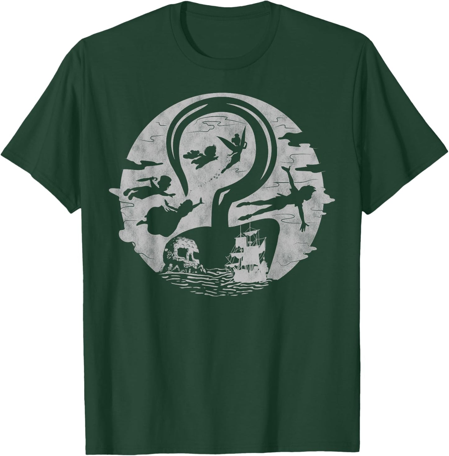 Disney Peter Pan Tink Wendy Kids Flying Silhouettes T-Shirt - T-Shirt | Forest
