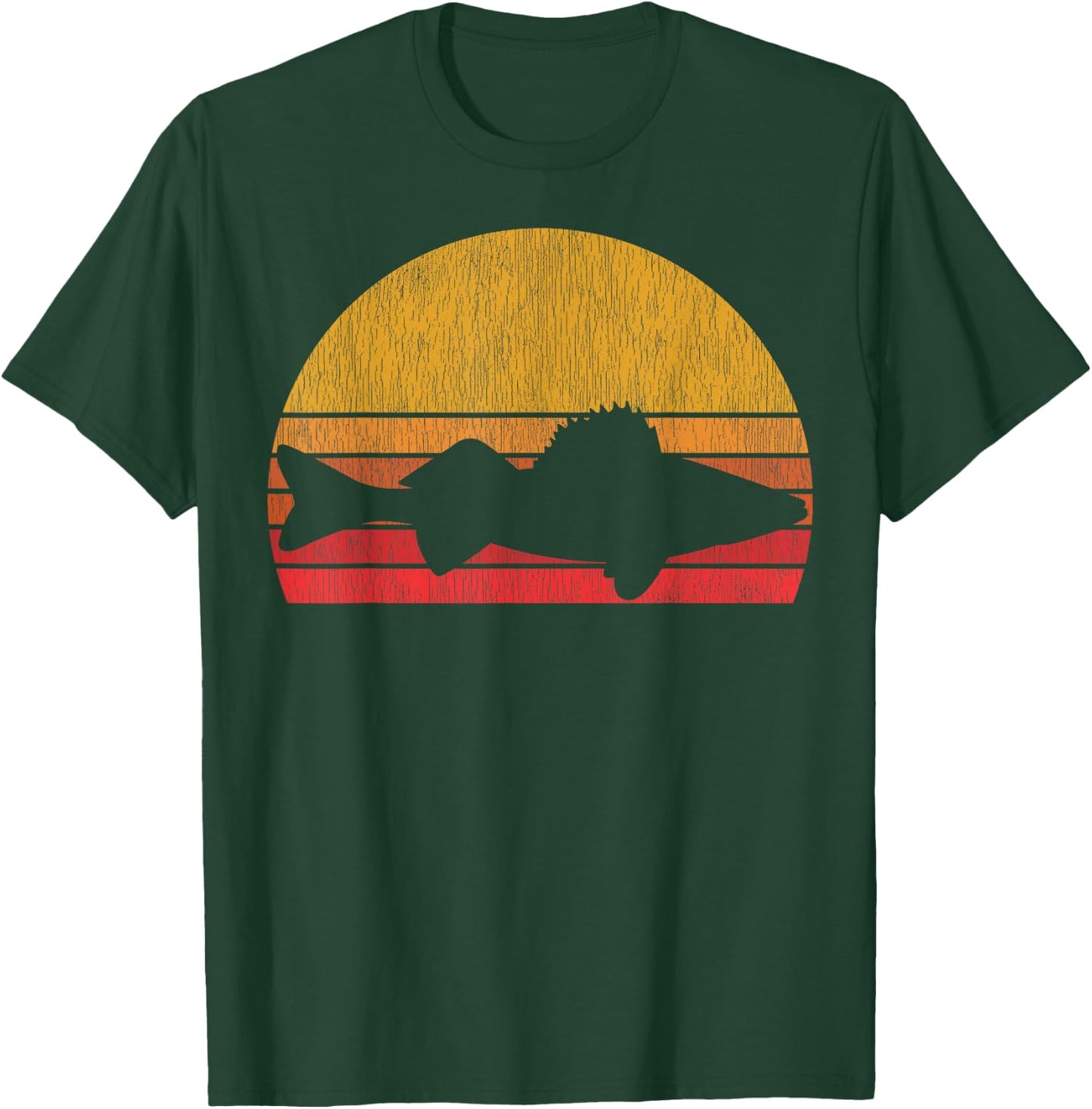 Walleye Fishing Retro Walleye Sauger Fisherman T-Shirt - T-Shirt | Forest