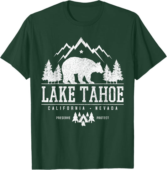 Lake Tahoe California - Bear Mountains Nature Camping Gift T-Shirt - T-Shirt | Forest