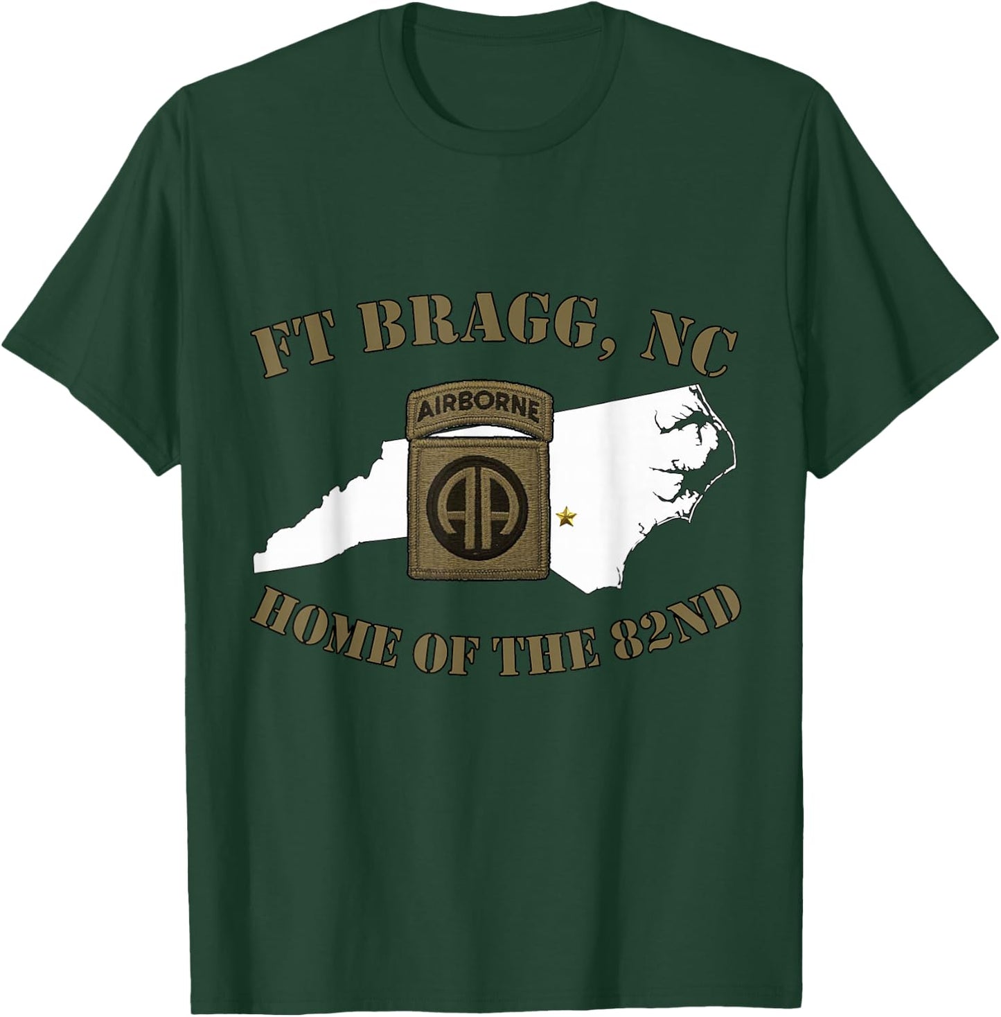 Fort Bragg Military Base-Army Post-Fayetteville, NC design T-Shirt - T-Shirt | Forest