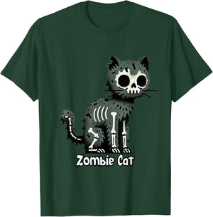 Spooky & Cute Cat Zombie Halloween Men Women Kids T-Shirt - T-Shirt | Forest