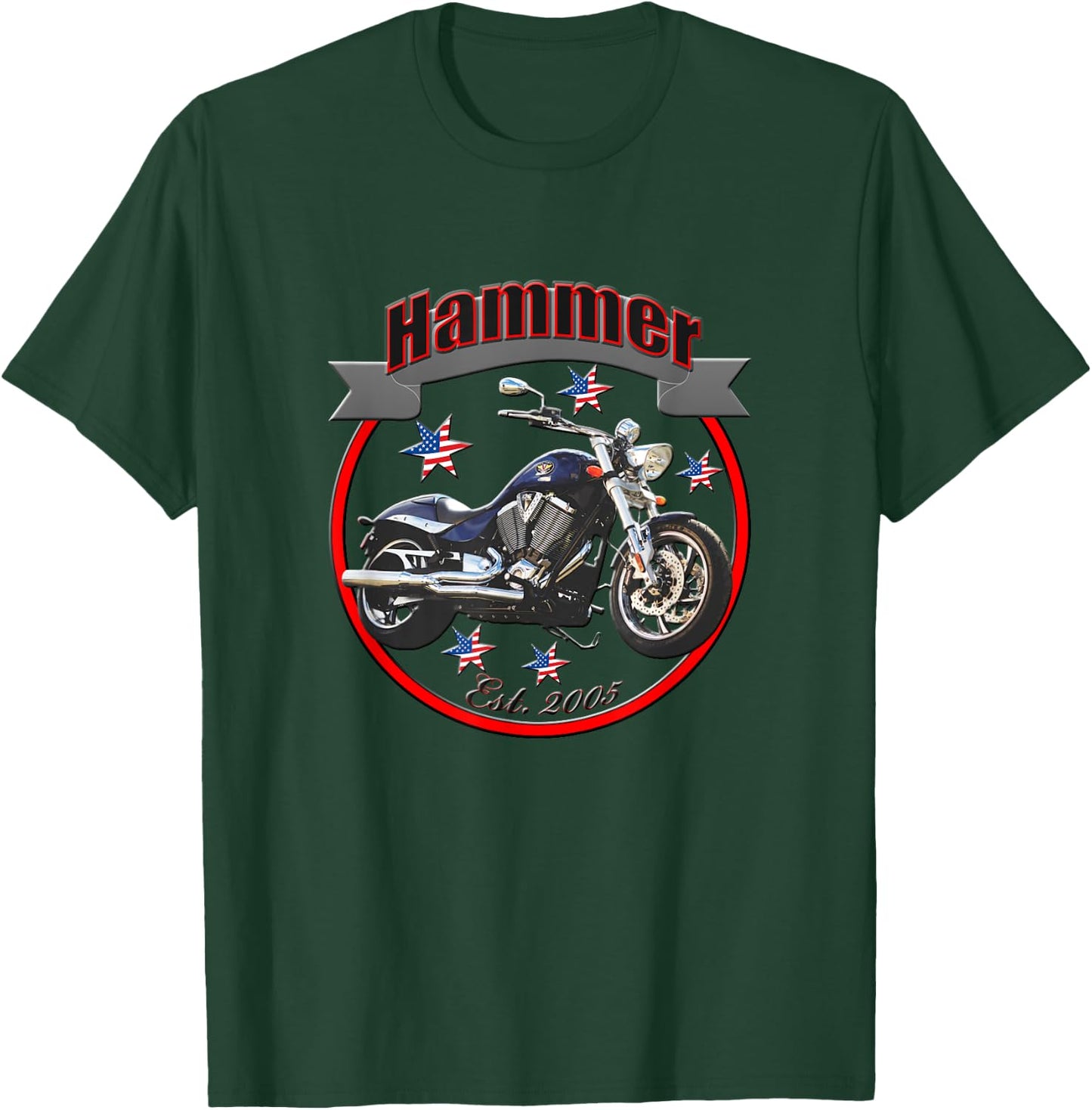 Victory Hammer U.S.A. Star Motorcycle T-Shirt - T-Shirt | Forest