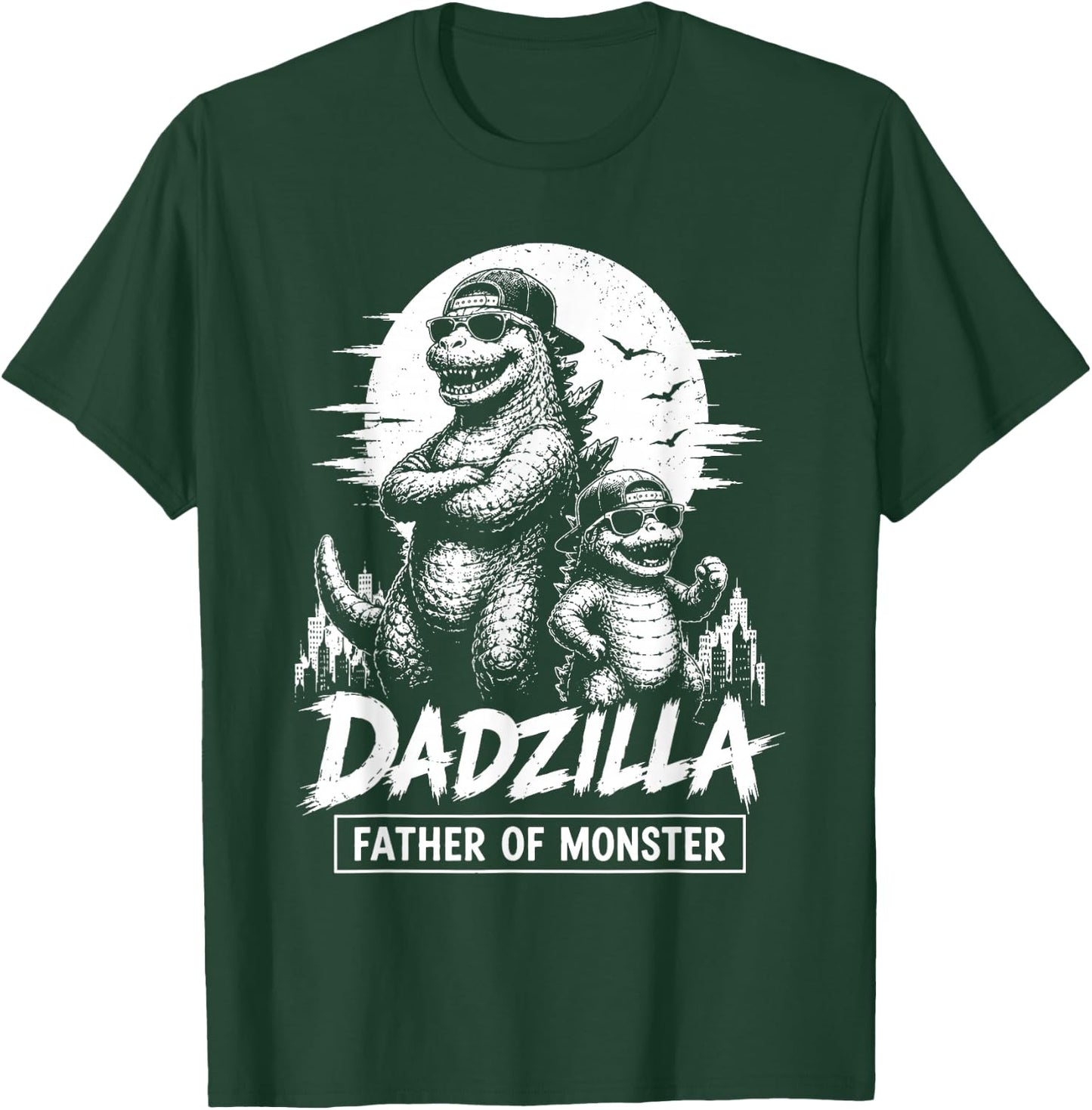 Vintage Dadzilla Father of The Monsters Dad Son Daughter T-Shirt - T-Shirt | Forest